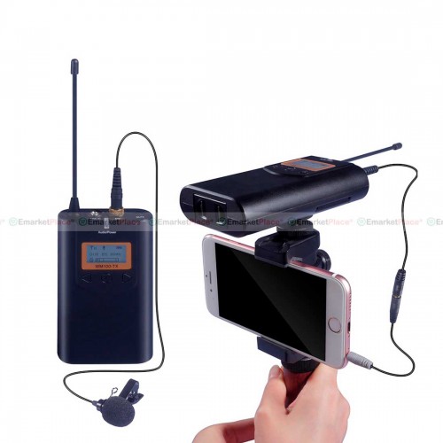 ชุดไมโครโฟนไร้สาย กล้องวีดีโอ Dslr,Smartphone รับส่งสัญญาณได้ถึง 39CH ย่าน UHF